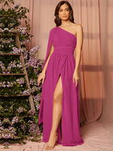 1 PC Draped One Shoulder Wrap Bridesmaid Dress